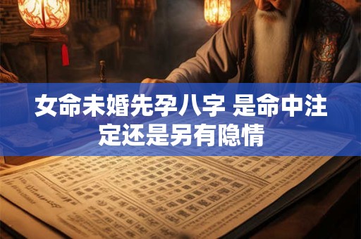 女命未婚先孕八字 是命中注定还是另有隐情