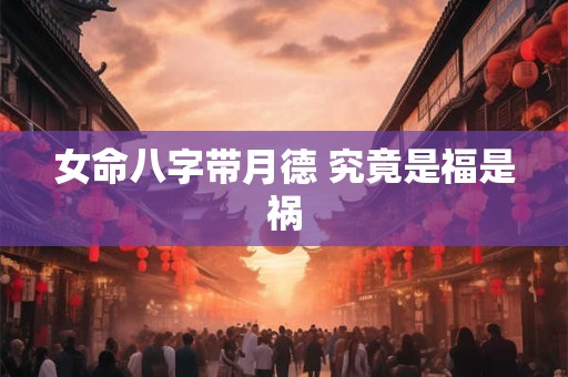女命八字带月德 究竟是福是祸