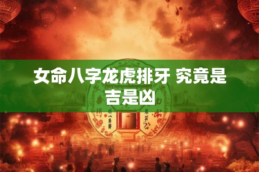 女命八字龙虎排牙 究竟是吉是凶