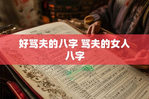 好骂夫的八字 骂夫的女人八字