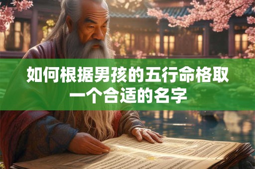 如何根据男孩的五行命格取一个合适的名字
