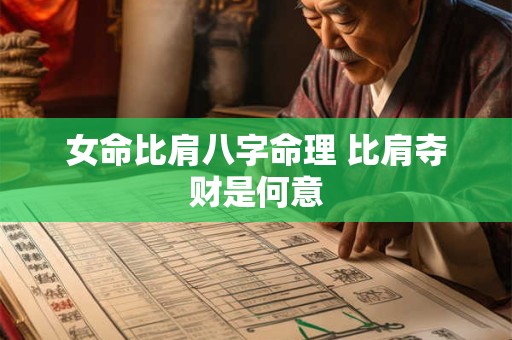 女命比肩八字命理 比肩夺财是何意 女命比肩八字命理 比肩夺财是何意