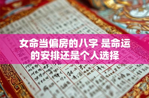 女命当偏房的八字 是命运的安排还是个人选择