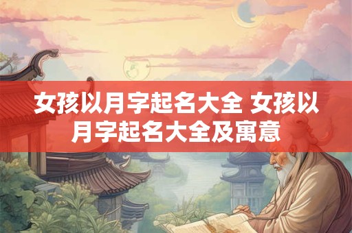 女孩以月字起名大全 女孩以月字起名大全及寓意