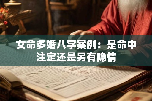 女命多婚八字案例：是命中注定还是另有隐情