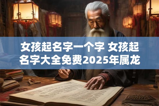 女孩起名字一个字 女孩起名字大全免费2026年属龙