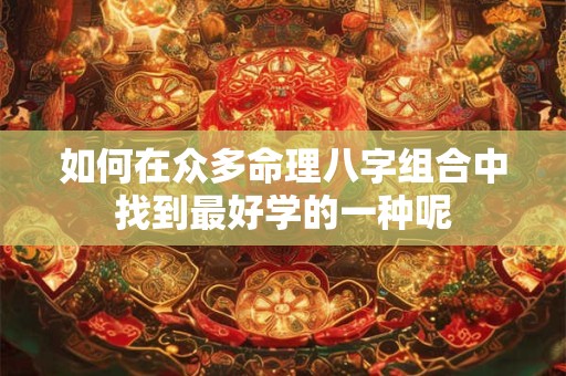 如何在众多命理八字组合中找到最好学的一种呢