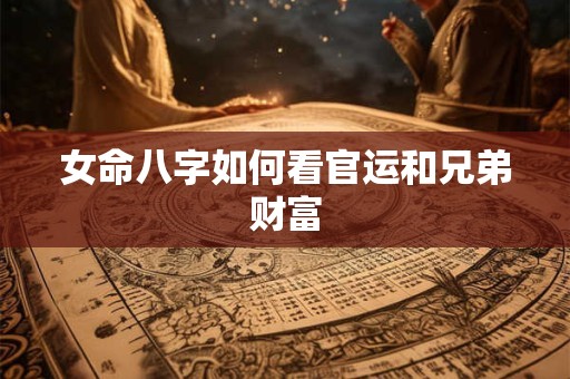 女命八字如何看官运和兄弟财富 女命八字如何看官运和兄弟财富