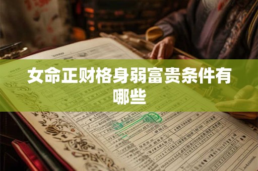女命正财格身弱富贵条件有哪些