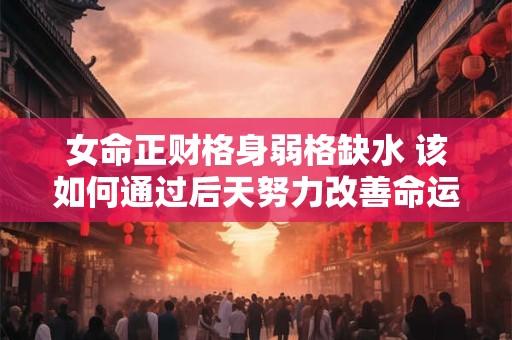 女命正财格身弱格缺水 该如何通过后天努力改善命运