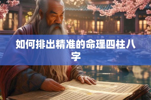 如何排出精准的命理四柱八字