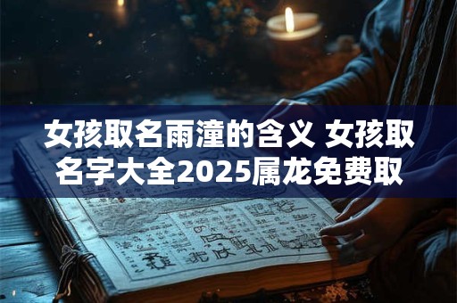 女孩取名雨潼的含义 女孩取名字大全2026属龙免费取名