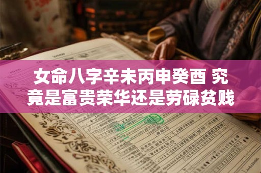 女命八字辛未丙申癸酉 究竟是富贵荣华还是劳碌贫贱