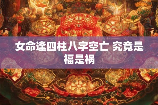 女命逢四柱八字空亡 究竟是福是祸