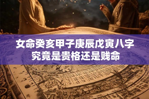 女命癸亥甲子庚辰戊寅八字 究竟是贵格还是贱命