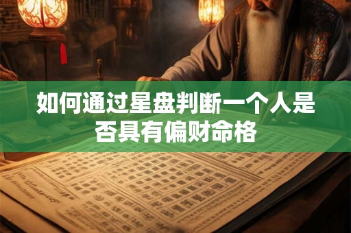 如何通过星盘判断一个人是否具有偏财命格