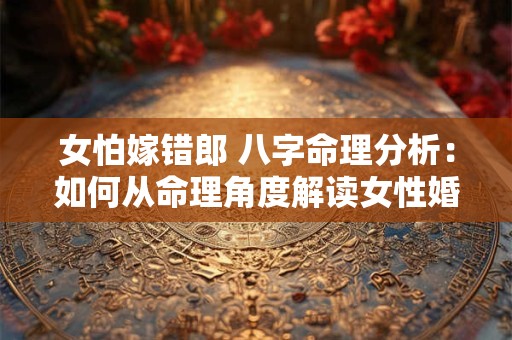 女怕嫁错郎 八字命理分析：如何从命理角度解读女性婚姻