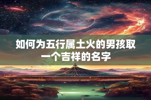 如何为五行属土火的男孩取一个吉祥的名字