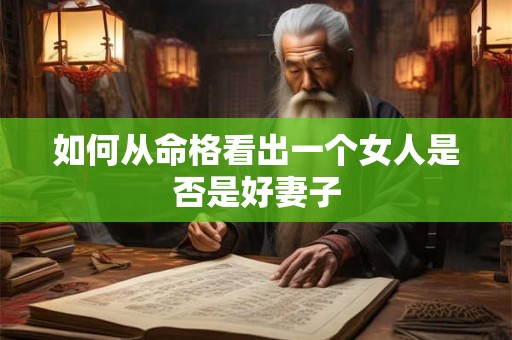 如何从命格看出一个女人是否是好妻子