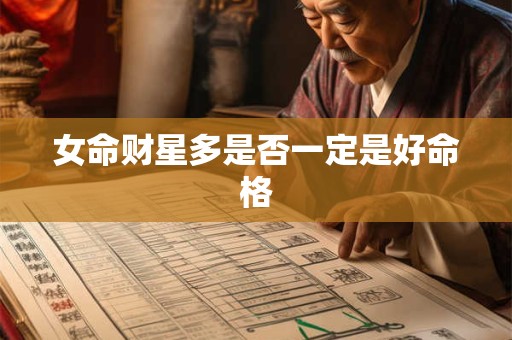 女命财星多是否一定是好命格