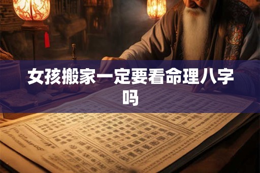 女孩搬家一定要看命理八字吗