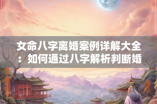 女命八字离婚案例详解大全：如何通过八字解析判断婚姻状况