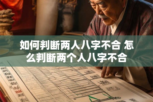 如何判断两人八字不合 怎么判断两个人八字不合