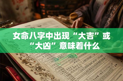 女命八字中出现“大吉”或“大凶”意味着什么