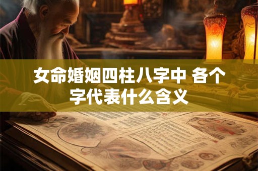 女命婚姻四柱八字中 各个字代表什么含义