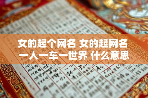 女的起个网名 女的起网名 一人一车一世界 什么意思