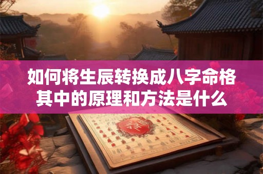 如何将生辰转换成八字命格其中的原理和方法是什么
