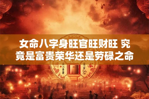 女命八字身旺官旺财旺 究竟是富贵荣华还是劳碌之命