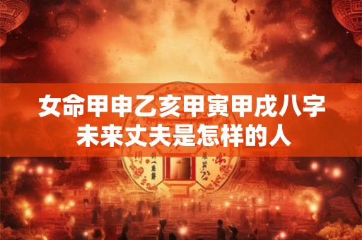 女命甲申乙亥甲寅甲戌八字 未来丈夫是怎样的人