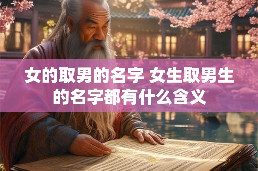 女的取男的名字 女生取男生的名字都有什么含义 女的取男的名字 女生取男生的名字都有什么含义