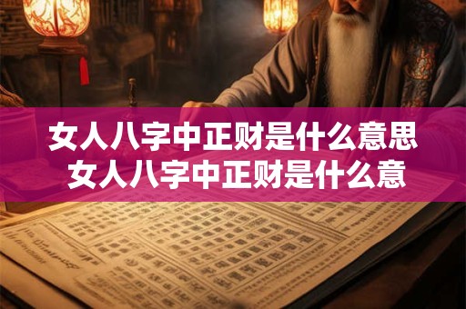 女人八字中正财是什么意思 女人八字中正财是什么意思呀