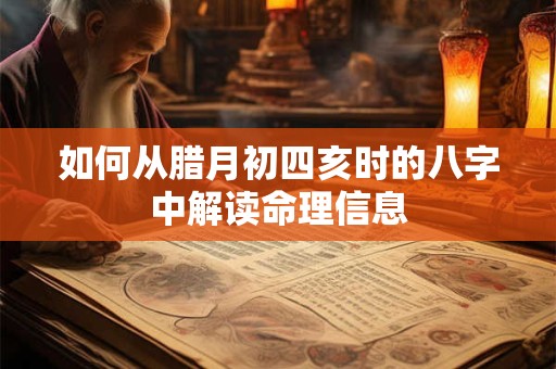如何从腊月初四亥时的八字中解读命理信息