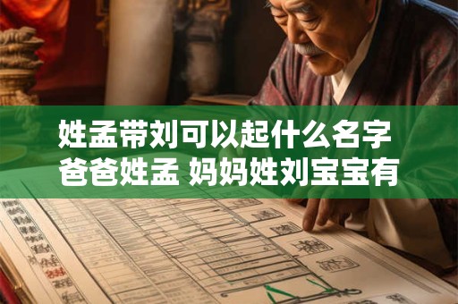 姓孟带刘可以起什么名字 爸爸姓孟 妈妈姓刘宝宝有什么名字推荐