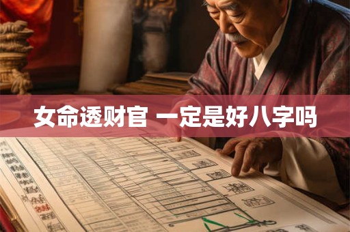 女命透财官 一定是好八字吗