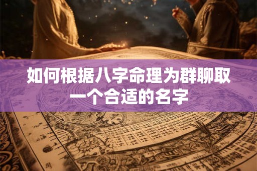 如何根据八字命理为群聊取一个合适的名字 如何根据八字命理为群聊取一个合适的名字