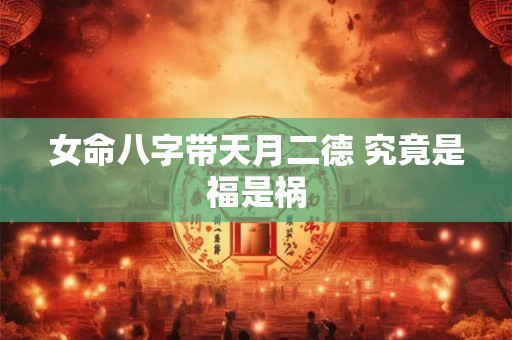 女命八字带天月二德 究竟是福是祸
