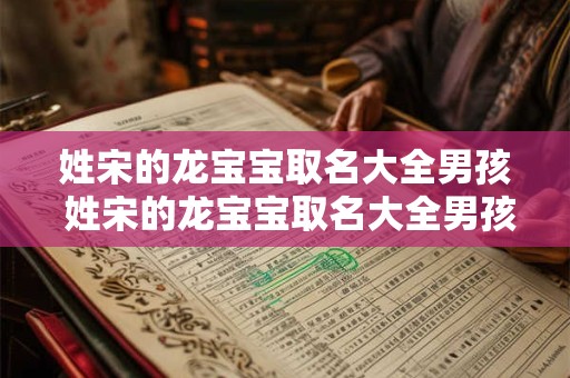 姓宋的龙宝宝取名大全男孩 姓宋的龙宝宝取名大全男孩名字