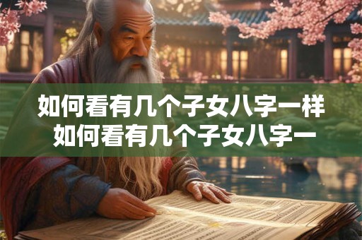 如何看有几个子女八字一样 如何看有几个子女八字一样的人