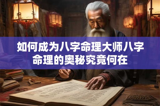 如何成为八字命理大师八字命理的奥秘究竟何在