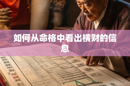 如何从命格中看出横财的信息