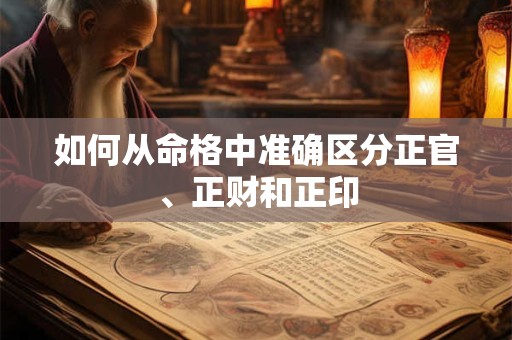 如何从命格中准确区分正官、正财和正印