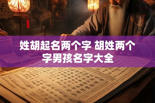 姓胡起名两个字 胡姓两个字男孩名字大全