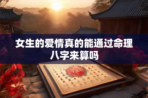 女生的爱情真的能通过命理八字来算吗