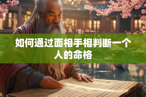 如何通过面相手相判断一个人的命格