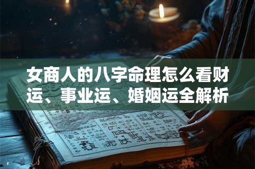 女商人的八字命理怎么看财运、事业运、婚姻运全解析！
