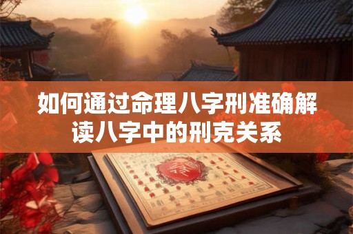 如何通过命理八字刑准确解读八字中的刑克关系